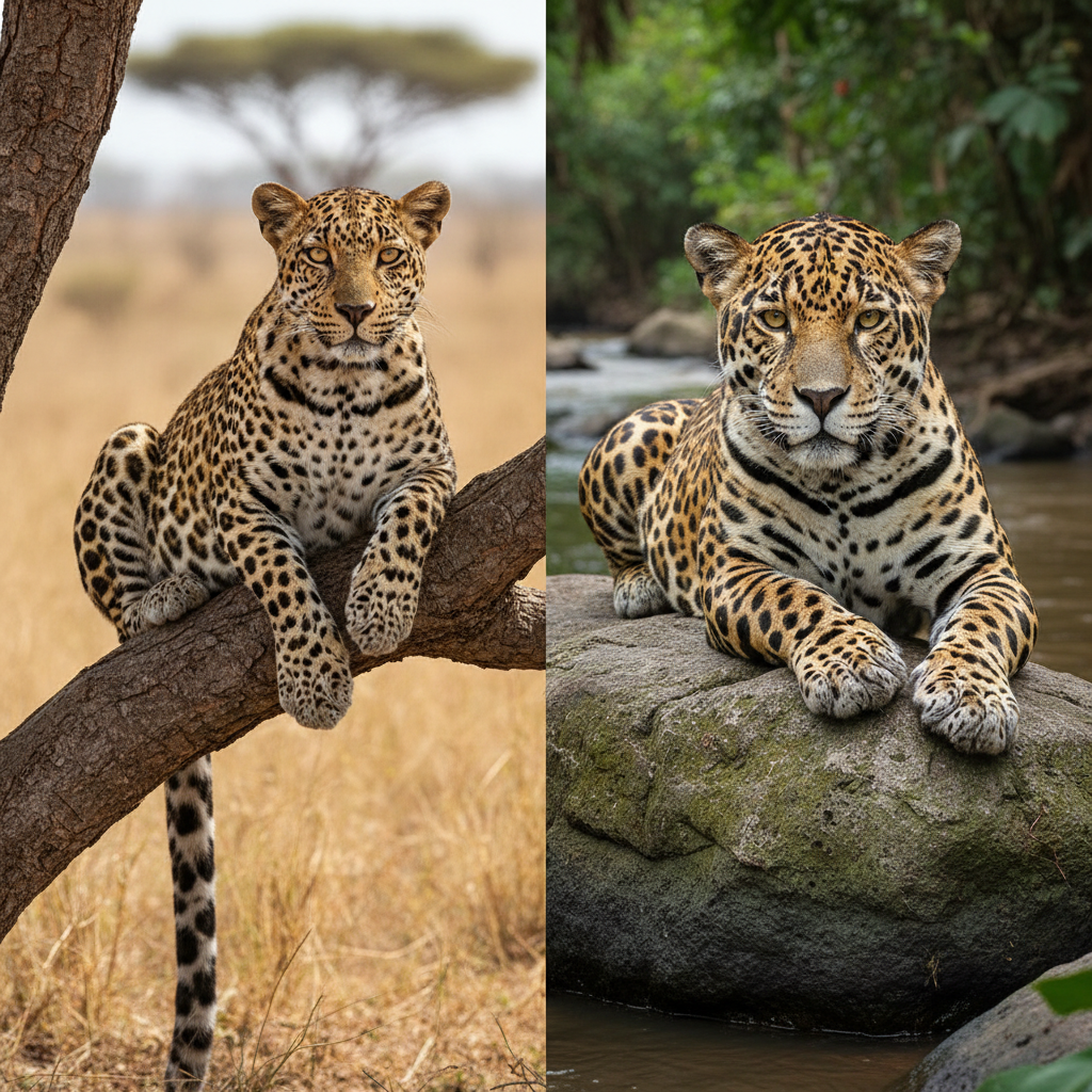 Leopardas ir Jaguaras – panašumai ir skirtumai
