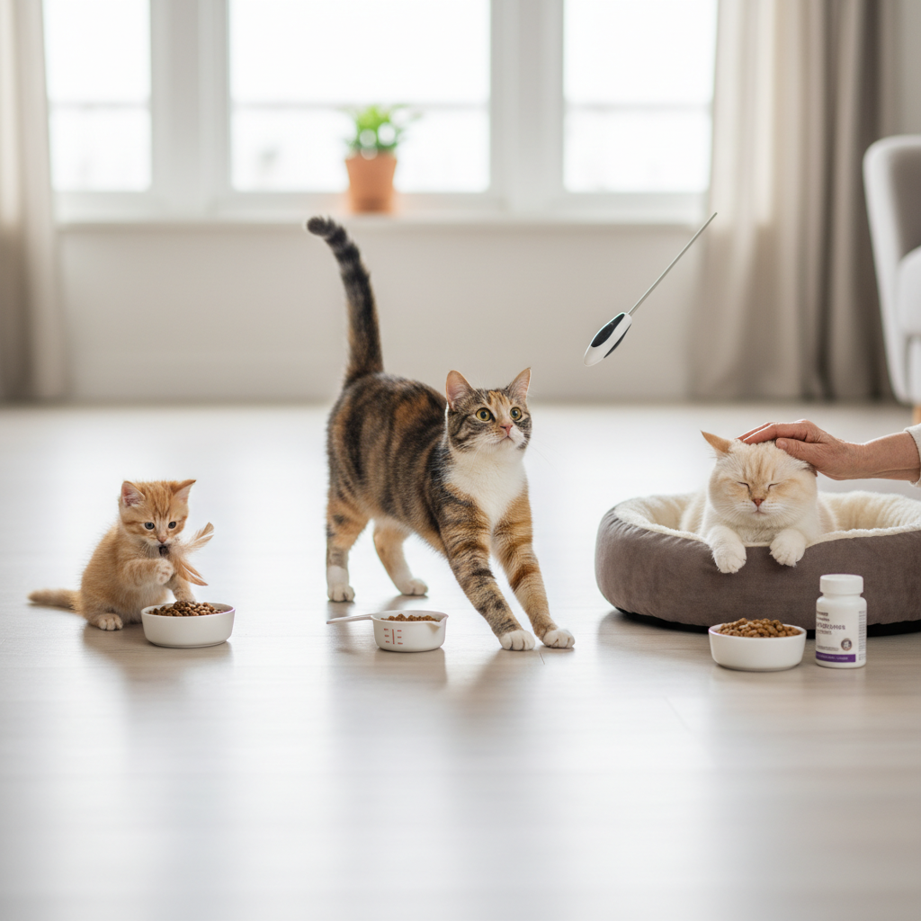 Sveiko svorio palaikymas visą katės gyvenimą