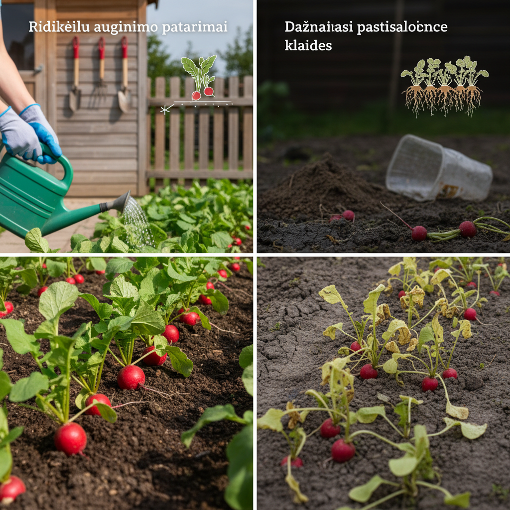 Ridikėlių auginimo patarimai ir dažniausiai pasitaikančios klaidos